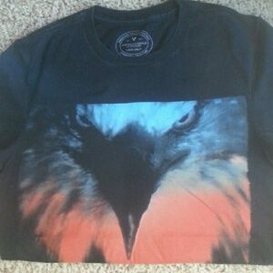 American Eagle Black Athletic fit tee Shirt Sz XS Eagle Graphic